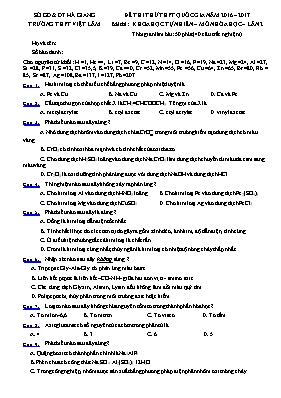 Đề thi thử THPT Quốc gia lần 2 môn Hóa học nă