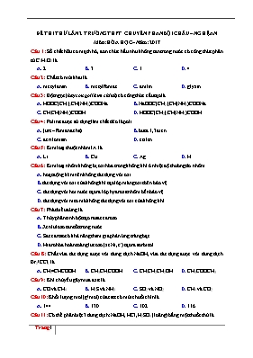 Đề thi thử THPT Quốc gia lần 2 môn Hóa học nă