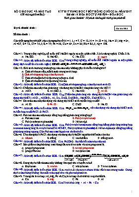 Đề thi thử THPT Quốc gia lần 3 môn Hóa học nă