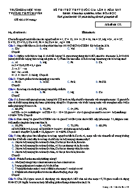 Đề thi thử THPT Quốc gia lần 3 môn Hóa học nă