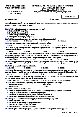 Đề thi thử THPT Quốc gia lần 4 môn Hóa học nă
