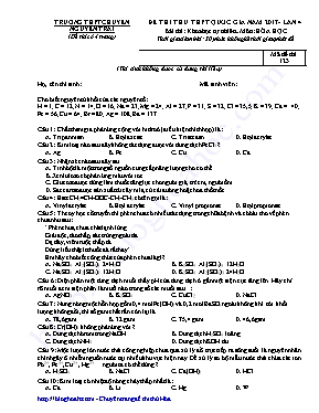 Đề thi thử THPT Quốc gia lần 4 môn Hóa học nă