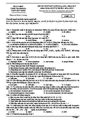 Đề thi thử THPT Quốc gia lần I môn Hóa học nă