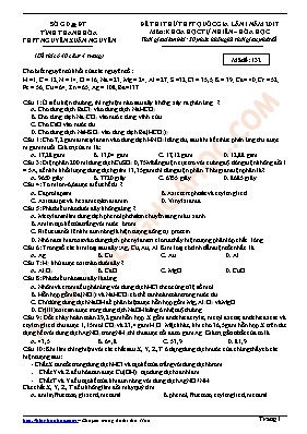 Đề thi thử THPT Quốc gia lần I môn Hóa học nă