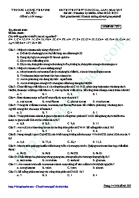 Đề thi thử THPT Quốc gia lần I môn Hóa học nă