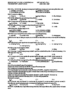 Đề thi thử THPT Quốc gia lần I môn Hóa học - 