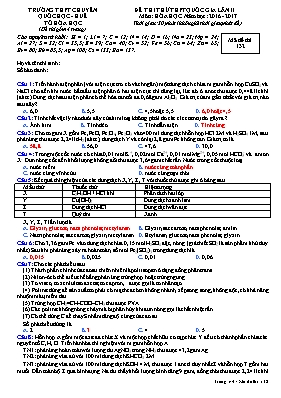 Đề thi thử THPT Quốc gia lần II môn Hóa học n