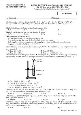 Đề thi thử THPT Quốc gia lần III môn Hóa học 