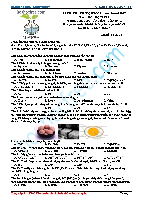 Đề thi thử THPT Quốc gia lần V môn Hóa học nă