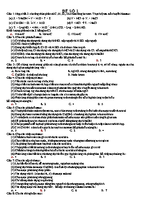 Đề thi thử THPT Quốc gia môn Hóa học (Bám sát