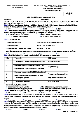 Đề thi thử THPT Quốc gia môn Hóa học - Mã đề 