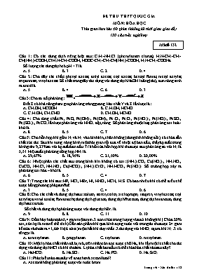 Đề thi thử THPT Quốc gia môn Hóa học - Mã đề 