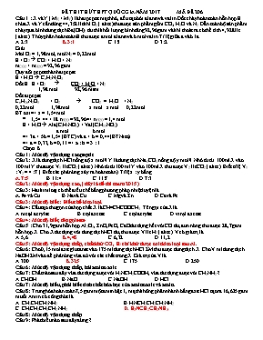 Đề thi thử THPT Quốc gia môn Hóa học năm 2016