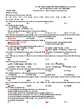 Đề thi thử THPT Quốc gia môn Hóa học năm 2017