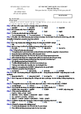 Đề thi thử THPT Quốc gia môn Hóa học năm 2017