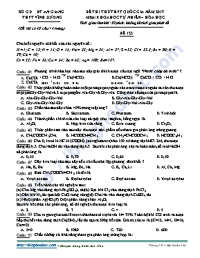 Đề thi thử THPT Quốc gia môn Hóa học năm 2017