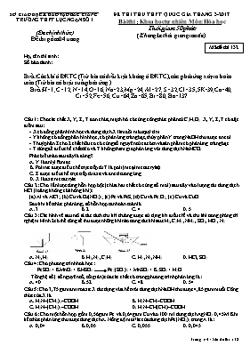 Đề thi thử THPT Quốc gia môn Hóa học năm 2017