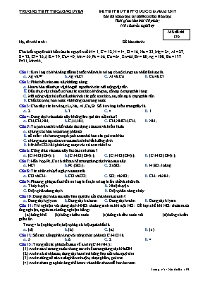 Đề thi thử THPT Quốc gia môn Hóa học năm 2017