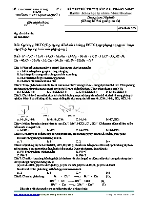 Đề thi thử THPT Quốc gia môn Hóa học năm 2017