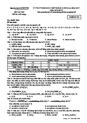 Đề thi thử THPT Quốc gia môn Hóa học năm 2017