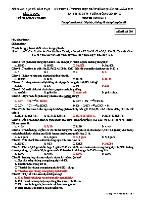 Đề thi thử THPT Quốc gia môn Hóa học năm 2017