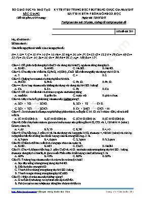 Đề thi thử THPT Quốc gia môn Hóa học năm 2017