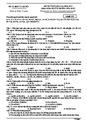 Đề thi thử THPT Quốc gia môn Hóa học năm 2017