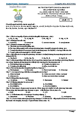 Đề thi thử THPT Quốc gia môn Hóa học năm 2017