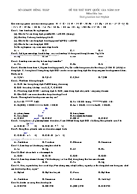 Đề thi thử THPT Quốc gia môn Hóa học năm 2017