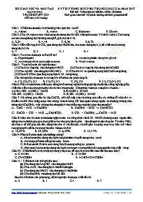 Đề thi thử THPT Quốc gia môn Hóa học năm 2017