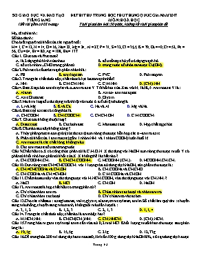 Đề thi thử THPT Quốc gia môn Hóa học năm 2017