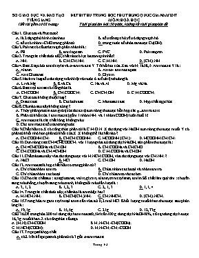 Đề thi thử THPT Quốc gia môn Hóa học năm 2017