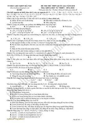 Đề thi thử THPT Quốc gia môn Hóa học năm 2018