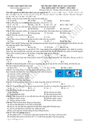Đề thi thử THPT Quốc gia môn Hóa học năm 2018
