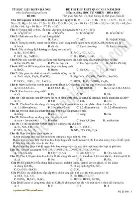 Đề thi thử THPT Quốc gia môn Hóa học năm 2018 - Đề 006