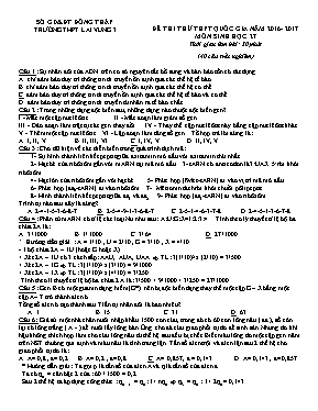 Đề thi thử THPT Quốc gia môn Sinh học năm 201