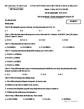 Đề thi thử Trung học phổ thông Quốc gia môn H
