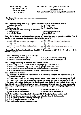 Đề thi thử Trung học phổ thông Quốc gia môn Sinh học năm 2017 - Trường THPT Lai Vung 3