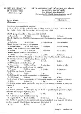 Đề thi Trung học phổ thông Quốc gia môn Hóa h
