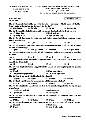 Đề thi Trung học phổ thông Quốc gia môn Sinh 