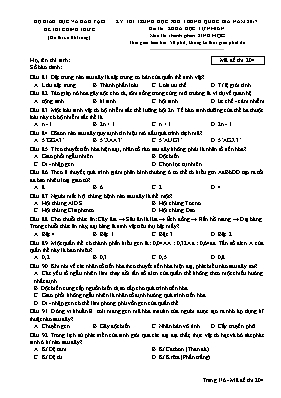 Đề thi Trung học phổ thông Quốc gia môn Sinh học năm 2017 - Mã đề 204