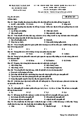 Đề thi Trung học phổ thông Quốc gia môn Sinh 