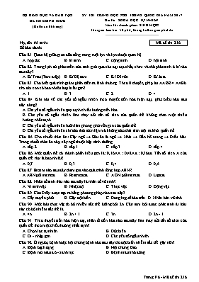 Đề thi Trung học phổ thông Quốc gia môn Sinh 