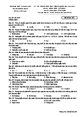 Đề thi Trung học phổ thông Quốc gia môn Sinh học năm 2017 - Mã đề 203