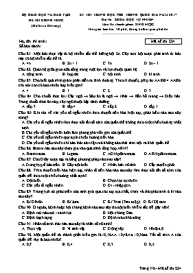 Đề thi Trung học phổ thông Quốc gia môn Sinh 