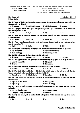 Đề thi Trung học phổ thông Quốc gia môn Sinh học năm 2017 - Mã đề 205