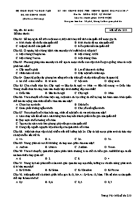 Đề thi Trung học phổ thông Quốc gia môn Sinh 