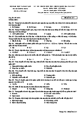Đề thi Trung học phổ thông Quốc gia môn Sinh 