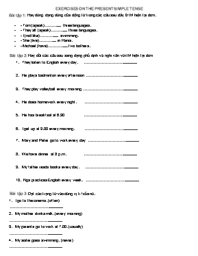 Exercises on the present simple tense