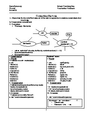 Giáo án Tiếng Anh Lớp 6 - Period 22: Correcti